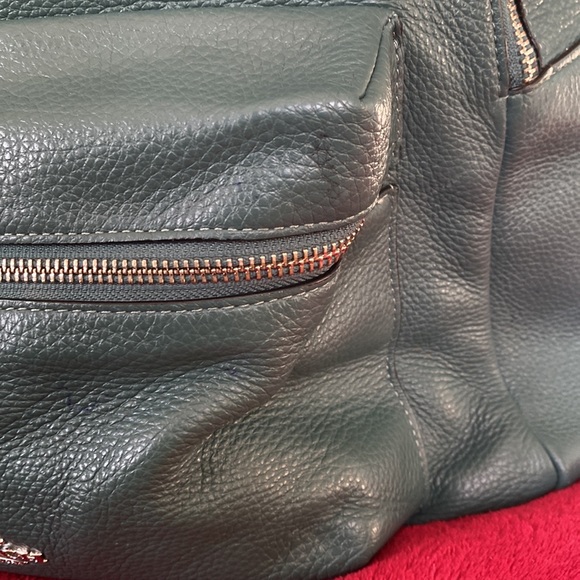 Coach Charlie pebbled leather green backpack - Picture 3 of 10